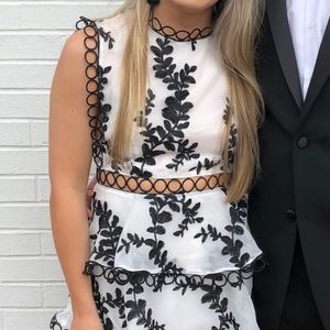 Black and White Red Dress Boutique Formal Dress